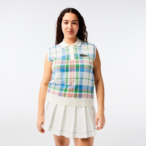 Lacoste Sleeveless Organic Cotton Check Polo - Picture 6 of 6